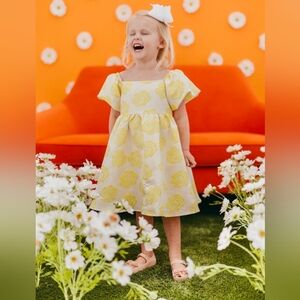 Little Angels  By us Angels Yellow Floral Kids Dress 6